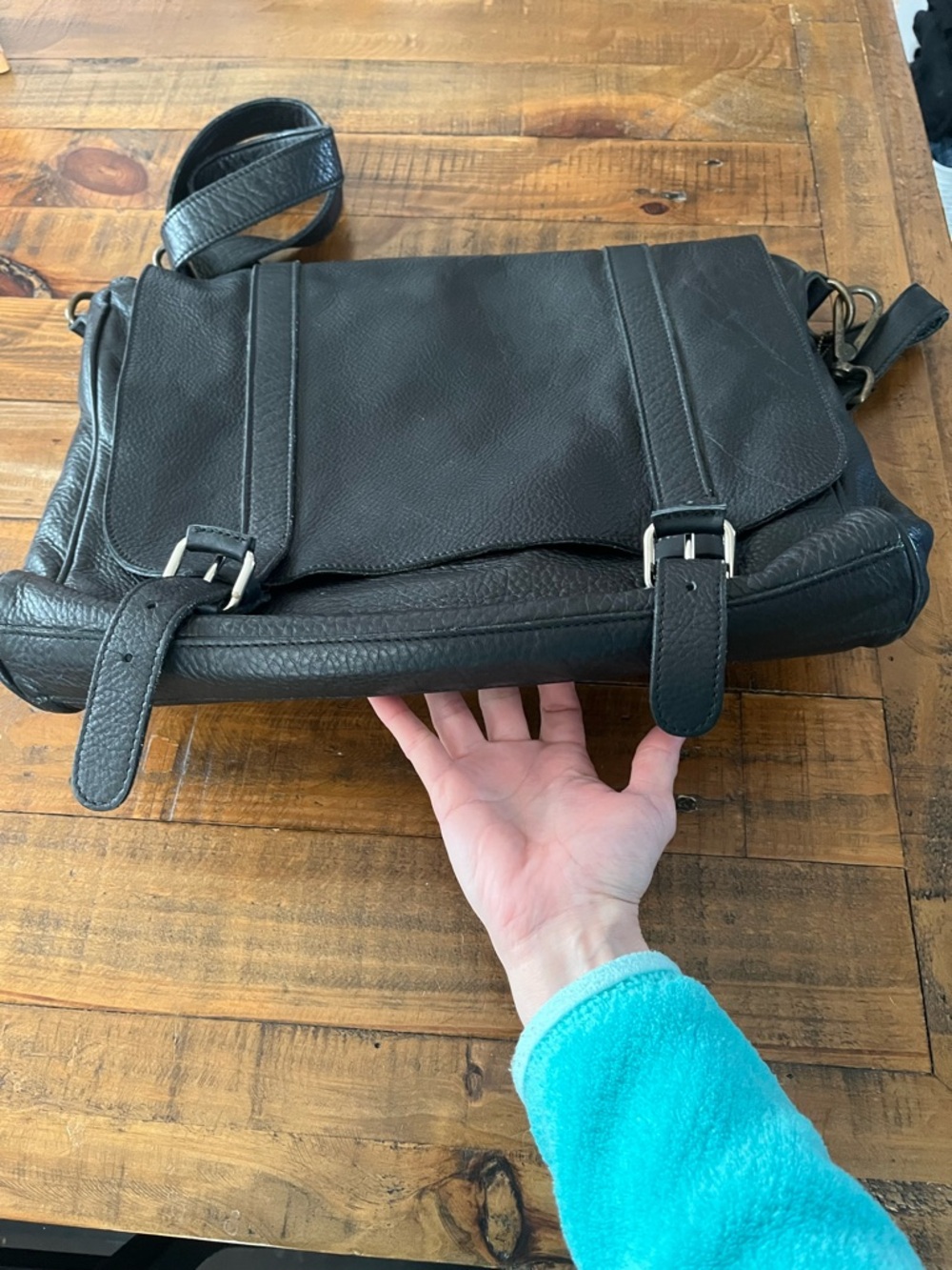 Roots Modern Satchel Cervino Soft Pebbled Leather Black Laptop $448 Briefcase - Picture 6 of 16